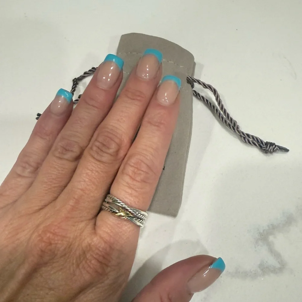 David Yurman Silver and Gold Ring X Crossover Size 5 - Picture 2 of 12